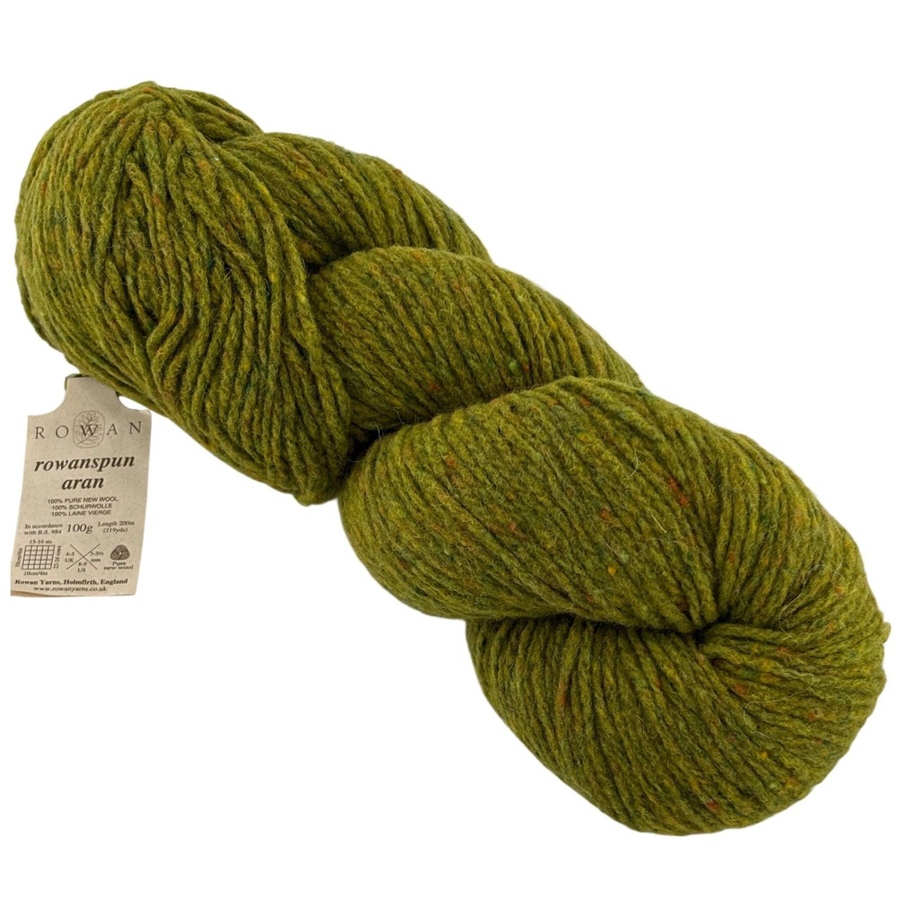 Rowan Rowanspun Aran 100 Pure New Wool‎ Yarn Olive Green 100g 219yds